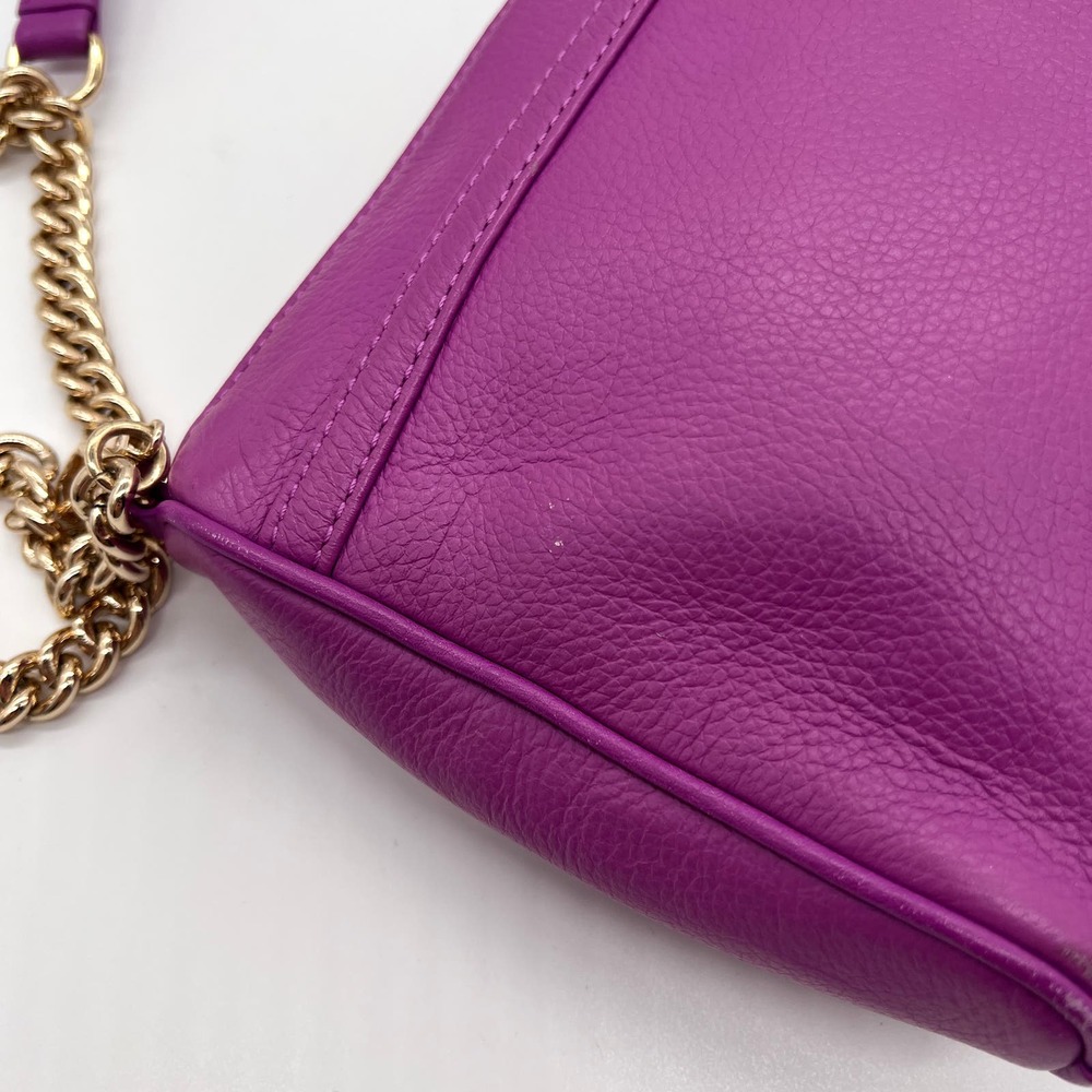 REBECCA MINKOFF Mini MAC Crossbody Bag Womens Purple Leather Chain Strap - Picture 4 of 16
